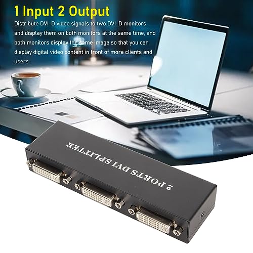 DVI Switch Splitter 1 in 2 Out VGA Splitter Box Video Distribution Duplicator 1920x1440 HD Plug 2 Port DVI Video Splitter for PC Laptop DVR Projector HDTV