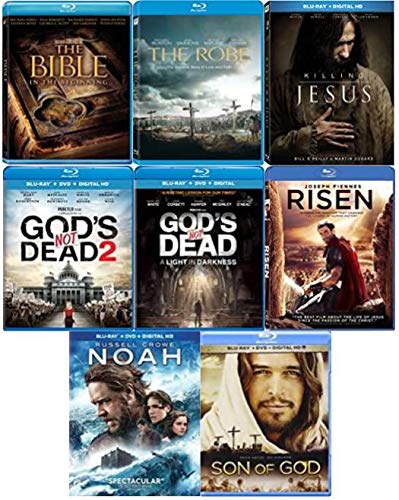 Ultimate Christmas 8-Movie Christian Biblical Faith Blu-ray Collection: Noah / Risen / The Bible: In the Beginning / The Robe / Son of God / Killing Jesus / Noah [Bluray]