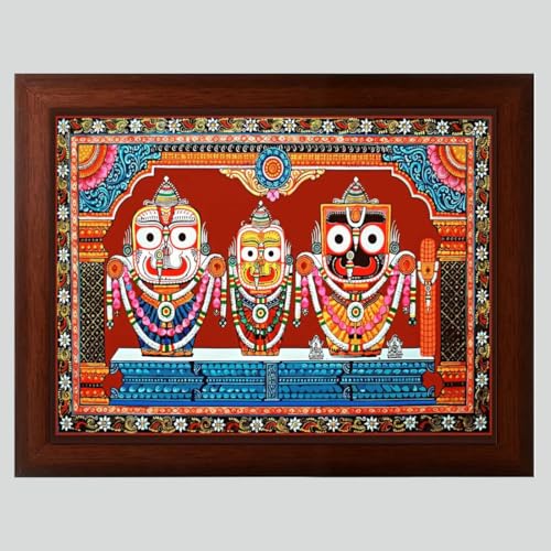Lord Jagannath Pattachitra Wall Art Frame – Traditional Odisha Fo...