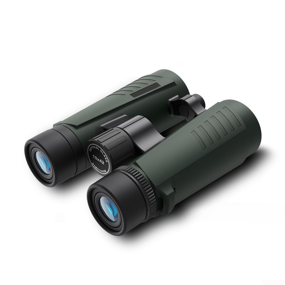 Optics Hochleistungs-Fernglas, Vogelbeobachtungsausrüstung, Camping- und Wanderausrüstung, schwaches Licht, Weitfeldsicht, leichtes Reisen (10 42 schwarz)