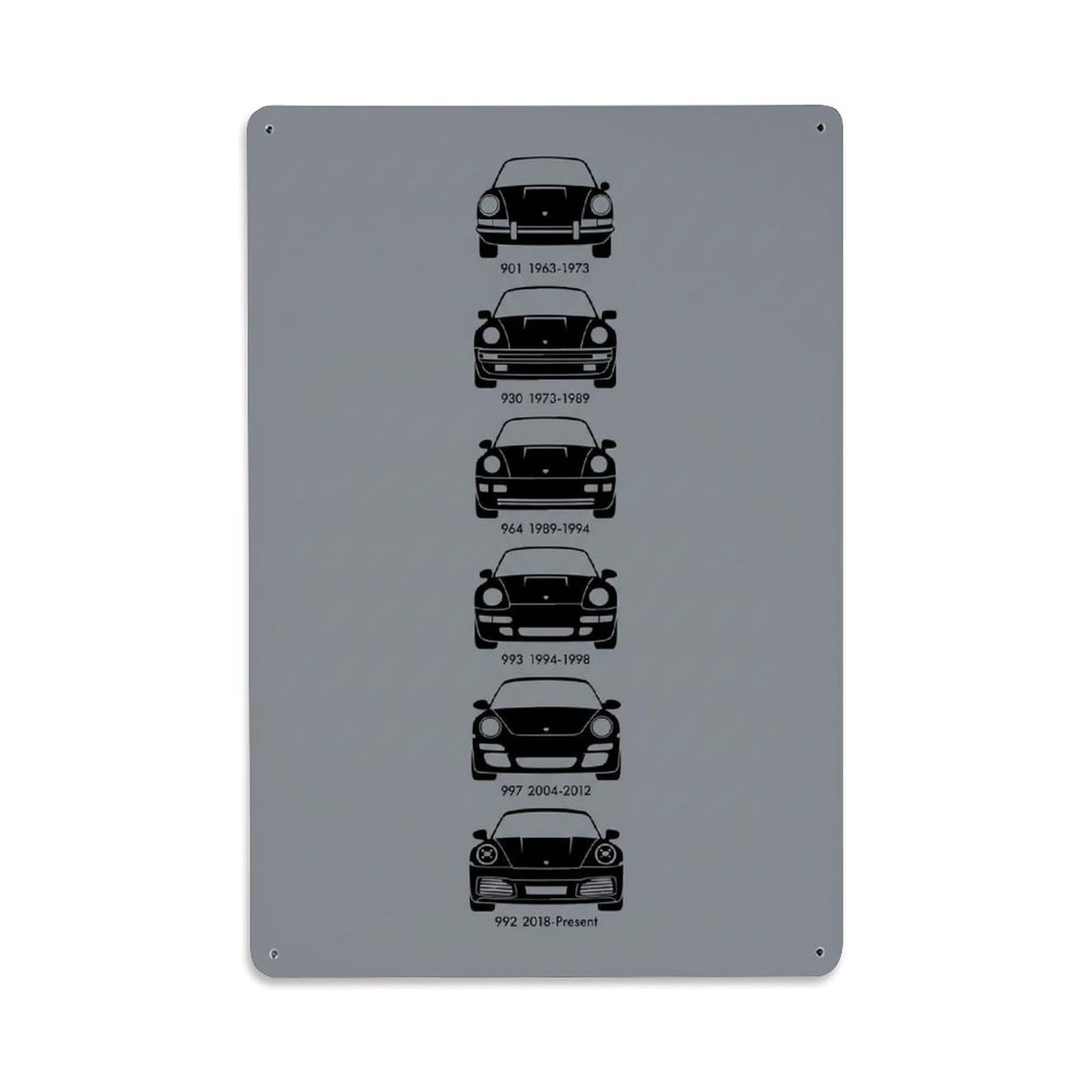 911 Targa 4S 930 964 993 Rear Profile Track Racing Supercar Metal Tin Sign Plaque Wall Decor for Cafe, Man Cave, Club Bar, Office, Home Garden Round Metal Poster 8x12Inch