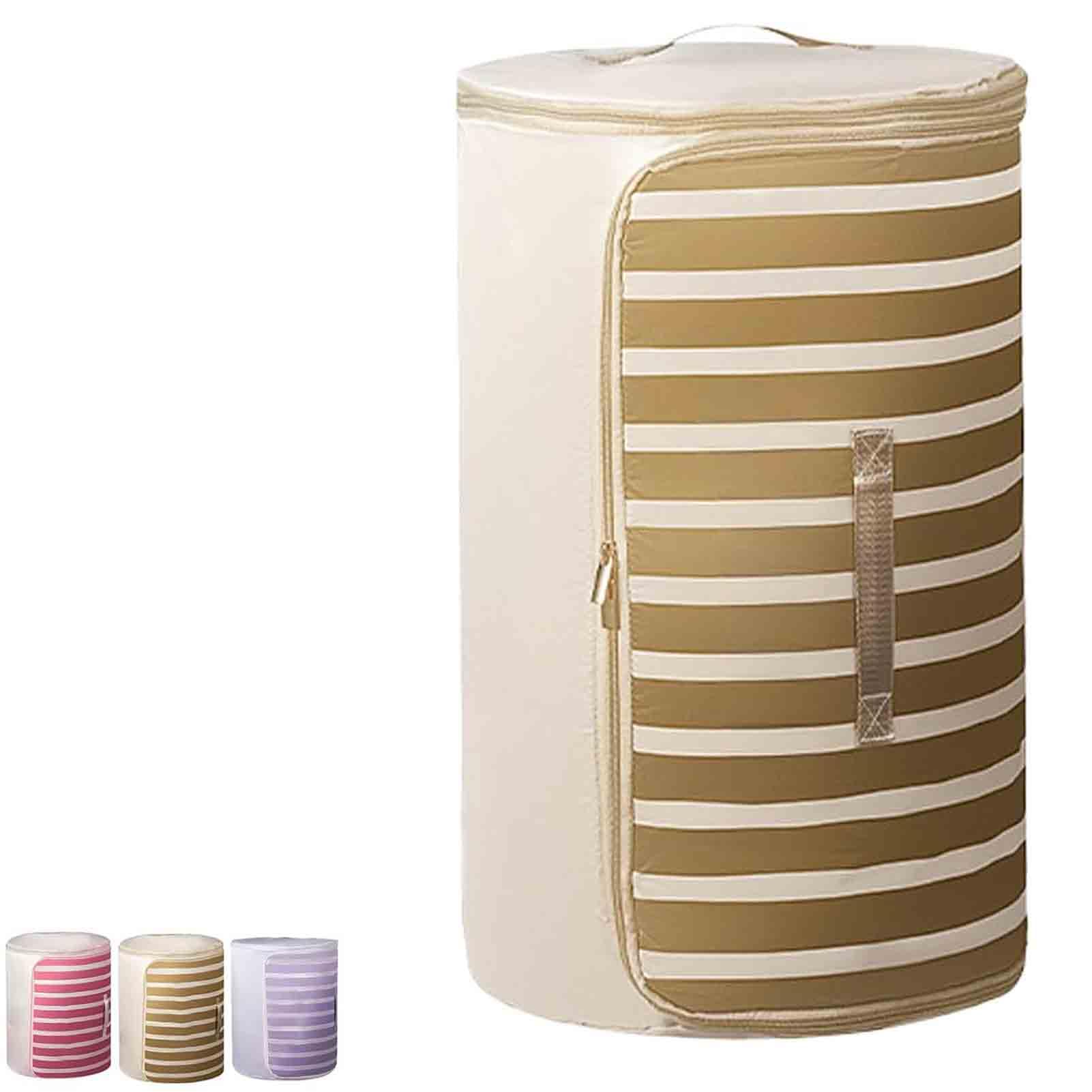 Organiseur cylindrique portable à auto-compression et grande capacité pour linge de lit