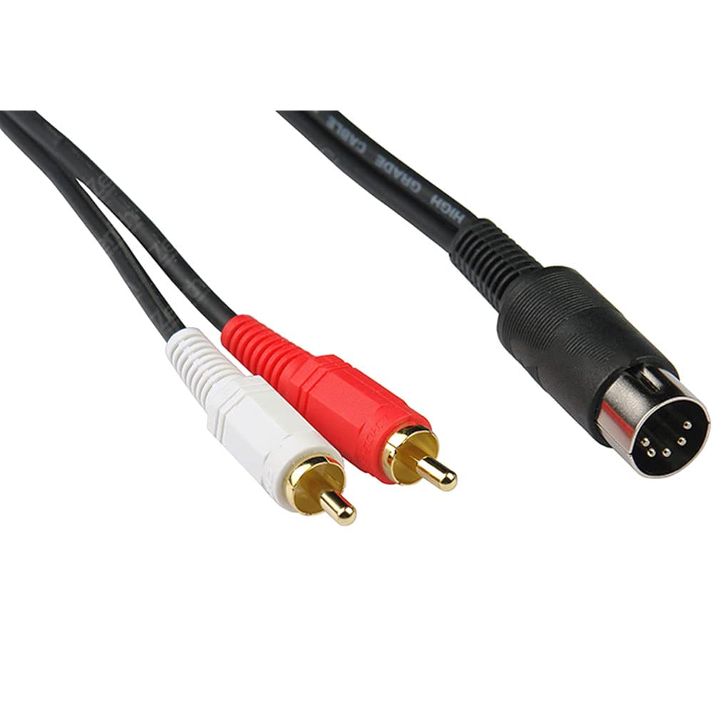 AWADUO Adattatore Cavo Audio Da 8 Pin DIN Femmina A 2 RCA Maschio – 0,5 M Placcato Oro