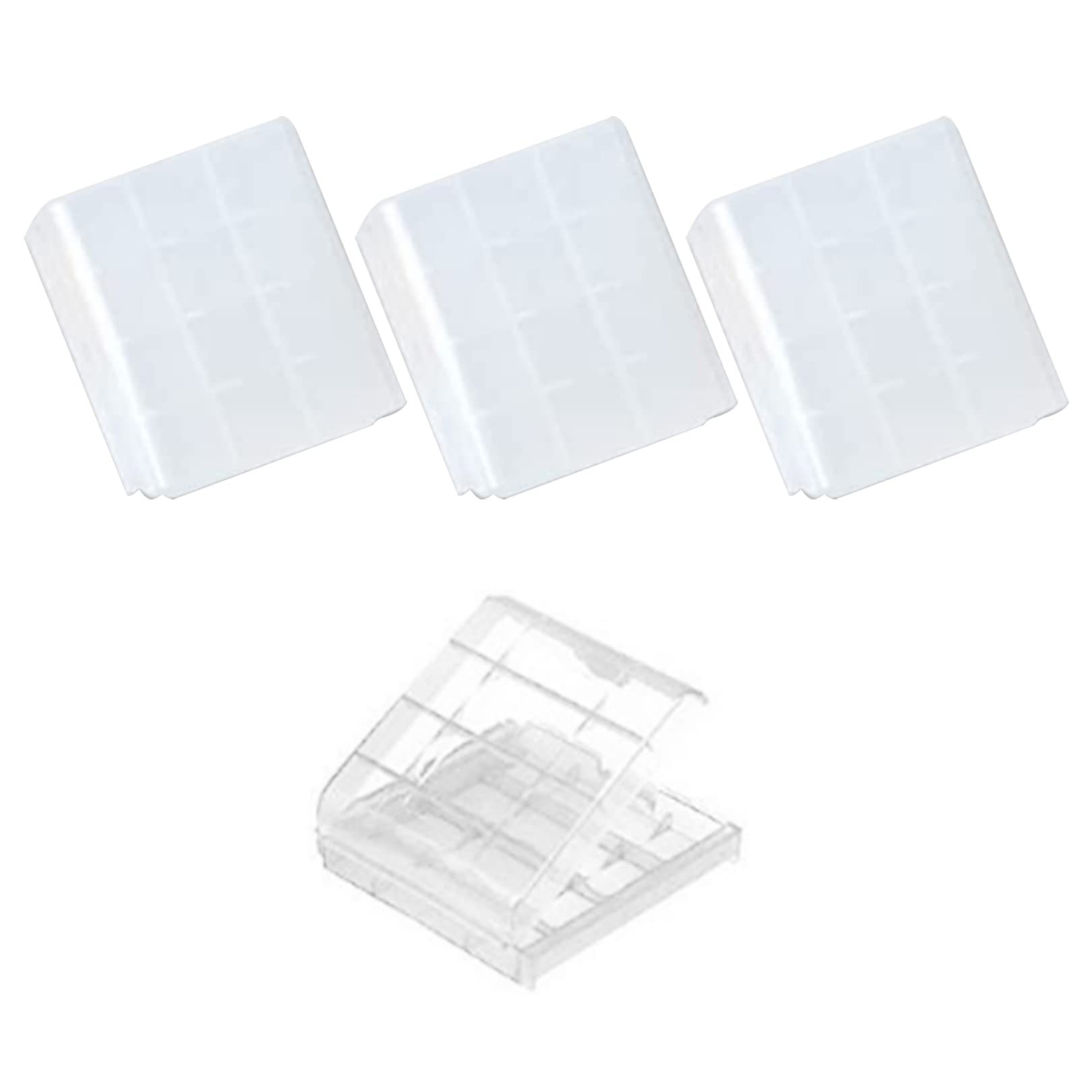 3Pcs AA/AAA Cell Battery Storage Case Holder Box,Clear Plastic Cell Battery Storage Case Holder Box,Battery Case Hard Plastic Batteries Storage Boxes for AA AAA Batteries and Rechargeable Batteries