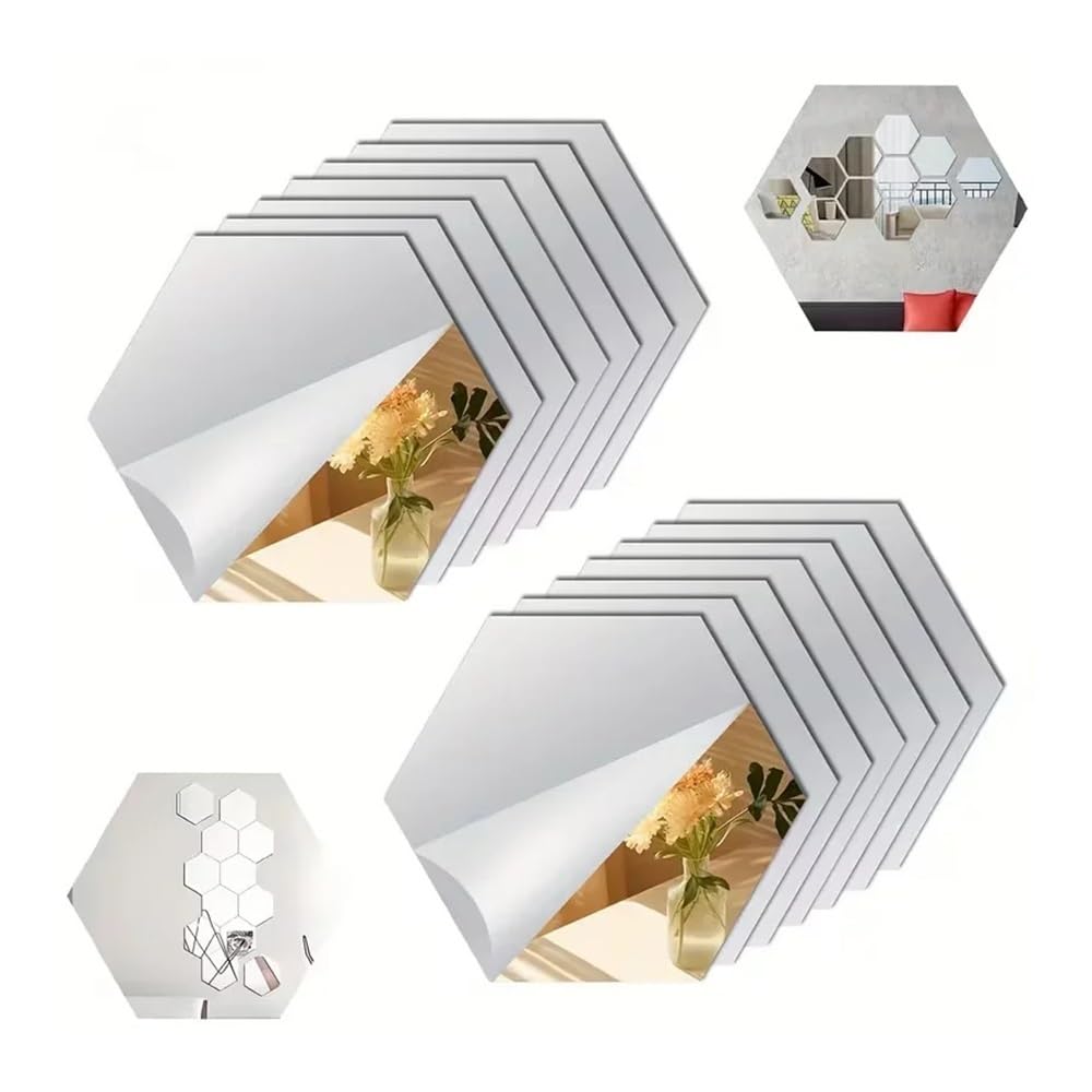 Ropicean Self Adhesive Acrylic Mirror Tiles, Flexible Plastic Sheets