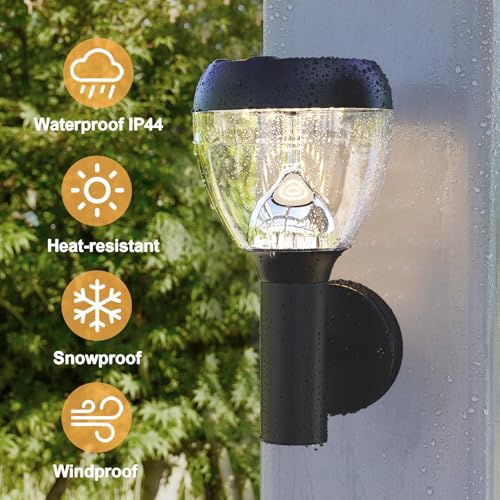 NBHANYUAN Lighting Outside Light LED Outdoor Wall Light Black Finish SUS 304 Stainless Steel Wall Lamp Fixture External Weatherproof 3000K Warm White 1000LM IP44 9W - Image 3
