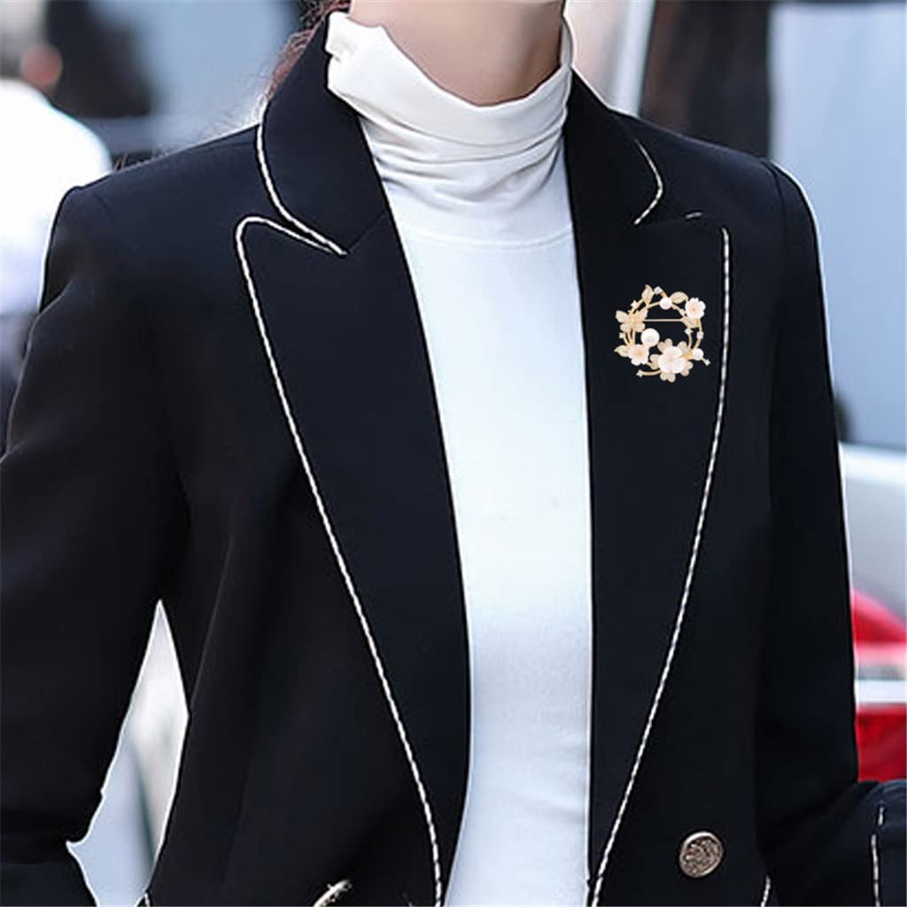 Broche de Perlas y Flores de Concha de mar Profundo Natural Rosa, Chaqueta para Mujer, cárdigan, Pin, Accesorios de Temperamento versátiles, Ramillete