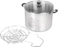 VKPBrands Harvest 20 Qt Stainless Steel Canning Pot with Rack - Induction Compatible Steam & Water Bath Canner