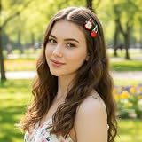 Shimmeroo 8 sztuk wsuwek do włosów z jabłkiem dla dziewcząt