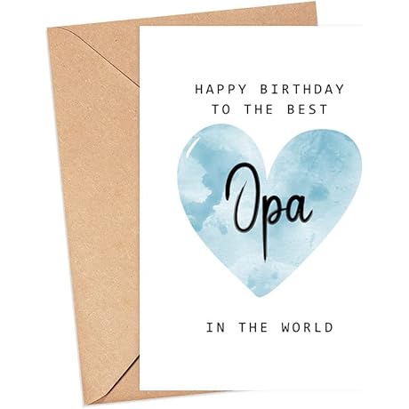 Happy Birthday To The Best Opa In The World Card - Fathers Day Card