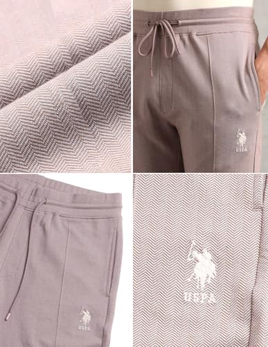 Image of U.S. POLO ASSN. Mens PR003 Chevron Cotton Stretch Lounge Track Pants