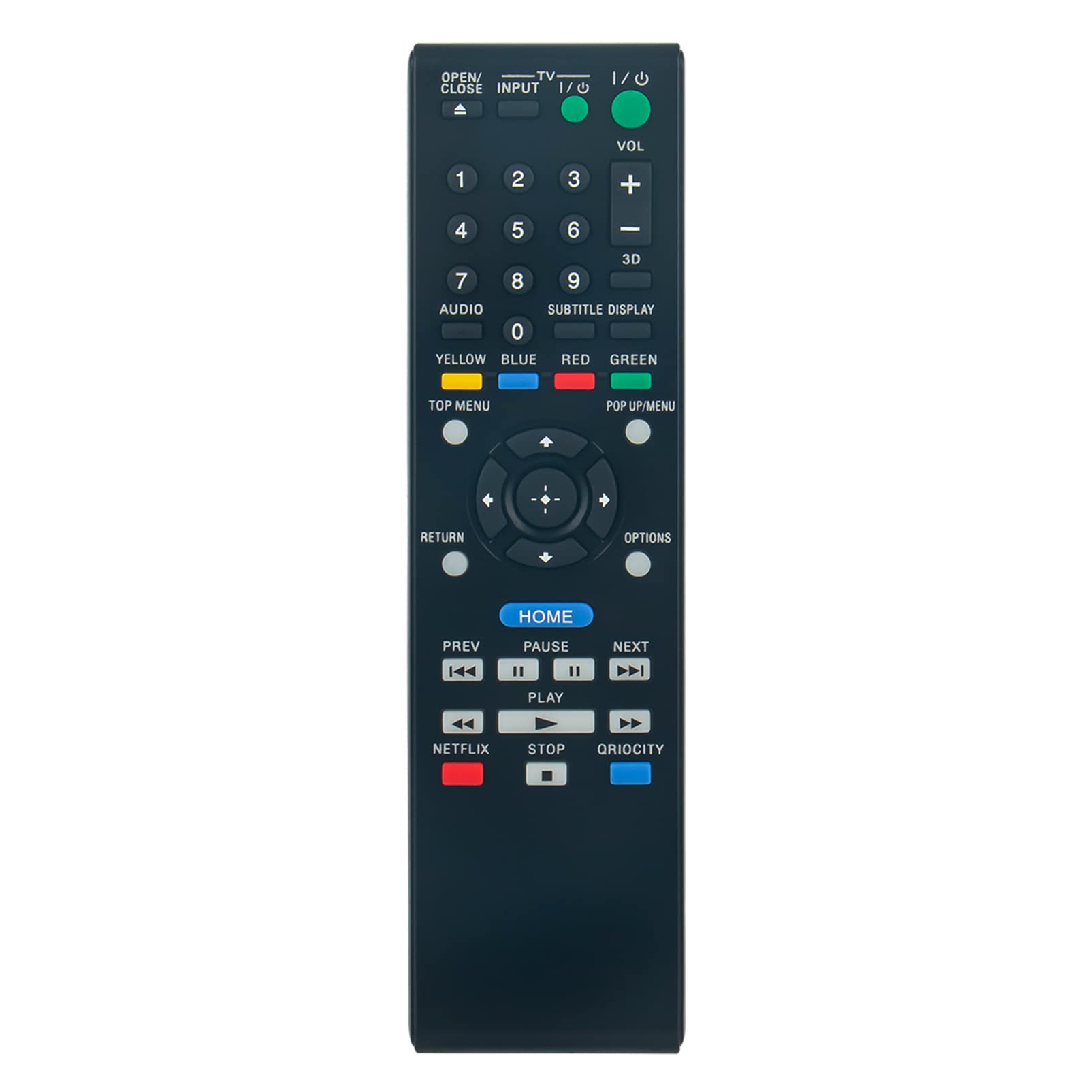 Telecomando Sostitutivo Nero Per Lettore Blu-Ray - Compatibile Con Sony RMT-B119A, B117A, B115A, B116A - Ideale Per BDP-S790, S590, S1100 E Altri