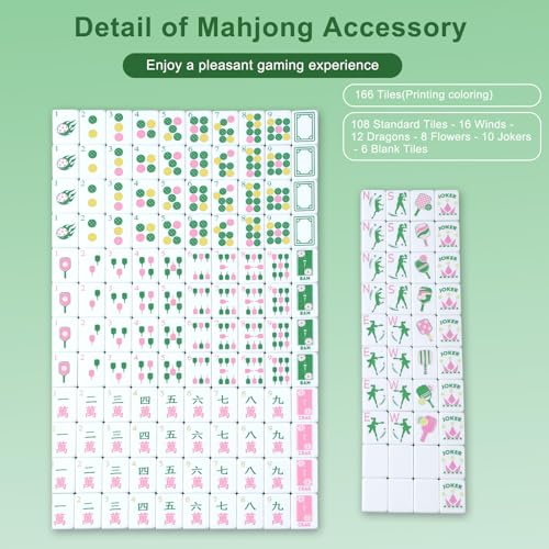 Juego de mesa American Mahjong con 160 fichas grabadas miniatura 3