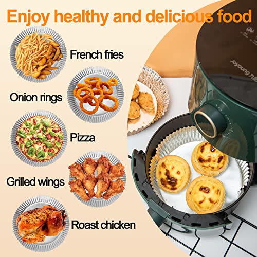100 Pcs Aluminum Foil Air Fryer Liners, Non-Stick Air Fryer Disposable Paper Liner, Oil-Proof Water-Proof Air Fryer Sheets, Food Grade Aluminum Foil For Baking, Frying, Grilling, Roasting Microwave #TOP3