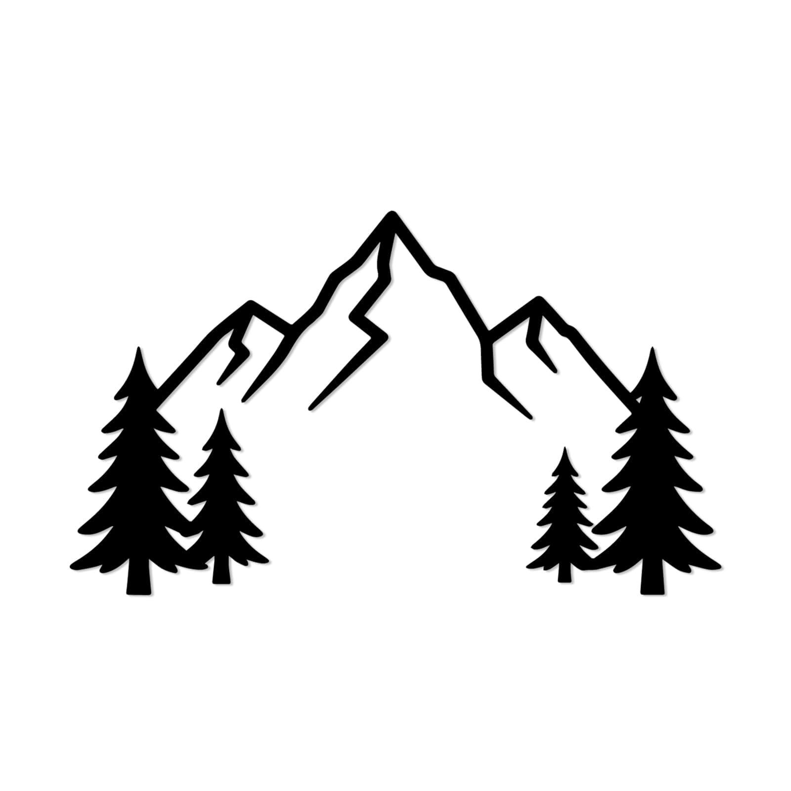 Dekoracja ścienna do salonu, prosta dekoracja (61 cm) | Mountain Peaks Forest Metal Wall Art Metal Outdoor Decor Metalowe znaki Sztuka ścienna Dekoracja
