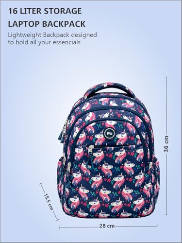 Image of PB Pearlbags Sigma 13L Printed Backpack, 3 Compartments, Bottle Holder, Organizer, Premium Fabric, Water Resistant Anti Theft, School Bag for Boys and Girls