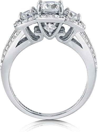 Miniatura 4 de BERRICLE Sterling Silver CZ Solitaire Wedding Engagement Promise Rings for Her, Round Cubic Zirconia Ring for Women