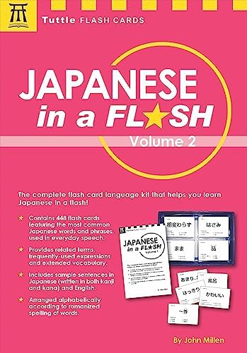 Japanese in a Flash Kit Volume 2: Learn Japanese Characters with 448 Kanji Flash Cards Containing Words, Sentences and Expanded Japanese Vocabulary (Tuttle Flash Cards) Cards – November 8, 2016