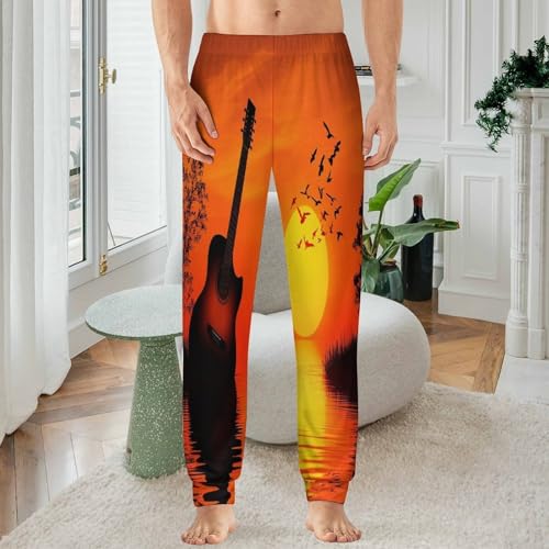 Abstract Guitar Men's Pajamas Pants Lightweight Sleep Lounge Pant Pjs Bottoms Casual Sleepwear 4XL2