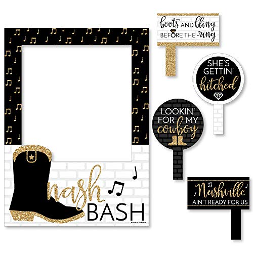 Nash Bash - Nashville Bachelorette Party Selfie Photo Booth Picture Frame and Props - Printed on Sturdy Material