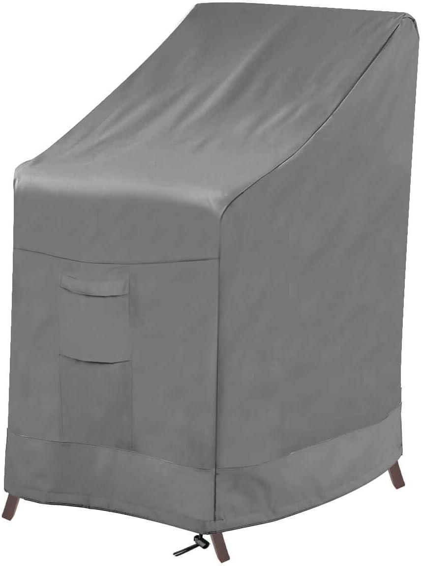 Vailge Stackable Patio Chair Cover,100% Waterproof Outdoor Chair Cover, Heavy Duty Lawn Patio Furniture Covers,Fits for 4-6 Stackable Dining Chairs,36"Lx28"Wx47"H,Grey