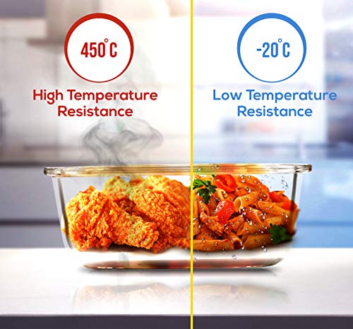 KICHLY - Recipientes de vidrio para comida - 24 piezas (12 envases, 12 tapas de cierre) - Apto para lavavajillas, Microondas y congelador - a prueba de fugas y sin BPA - Aprobado por la FDA y el FSC