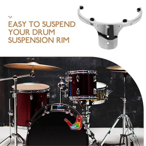 Alipis Electroplated 10-inch Drum Suspension Ring Hanger Accesorio Montura de Aro para Batería Plateado miniatura 3