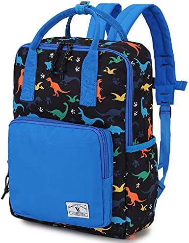 School Backpack,Water Resistant Kids Backpack for Toddler Boys with Chest Strap(Black Dinosuar) VONXURY Large