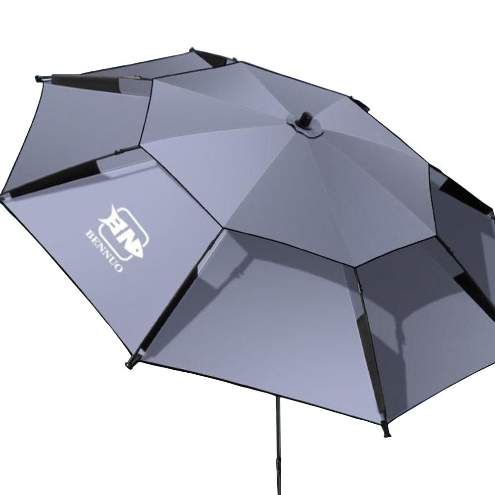 SKINCATE Paraguas De Pesca 240cm, Sombrilla De Playa Con Ancla De Arena Y Bolsa De Transporte, Parasol 360° Rotación Para Pesca Playa Camping