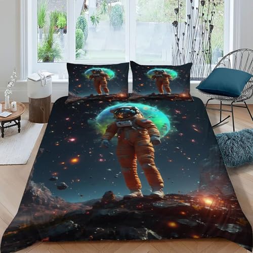 Parure de lit planete housse de couette microfibre imprimé espace - 3