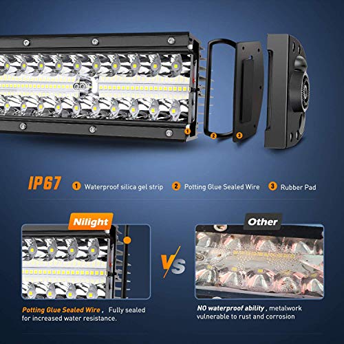 image for Nilight Led Light Bar 22Inch 480W Triple Row Flood Spot Combo Waterpro