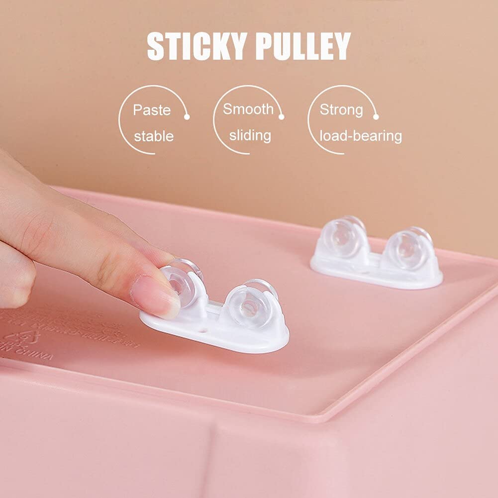 KOYET Self Adhesive Wheels Caster Carton Wheels Boxes Caster Small Caster Paste Plastic Wheel Sticky Caster for Carton Moving Box Slide for DIY Toy Car Bin Storage Container (4PCS Wheels Caster) 2