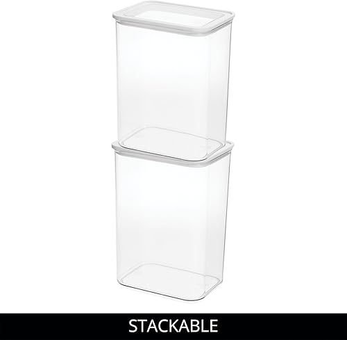 Miniatura 4 de iDesign - Recipiente apilable de plástico reciclado para cocina y despensa, 18.2 tazas, transparenteblanco