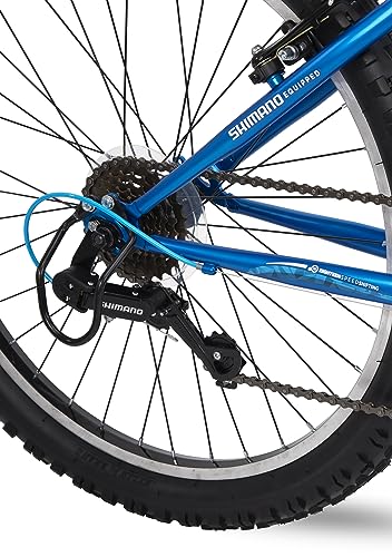 Huffy Extent Boys 24 Inch Mountain Bike, 18 Gears, Hardtail Bicyle Front Suspension, Durable Steel Frame, All-Terrain Tyres - Cobalt Blue - Image 4
