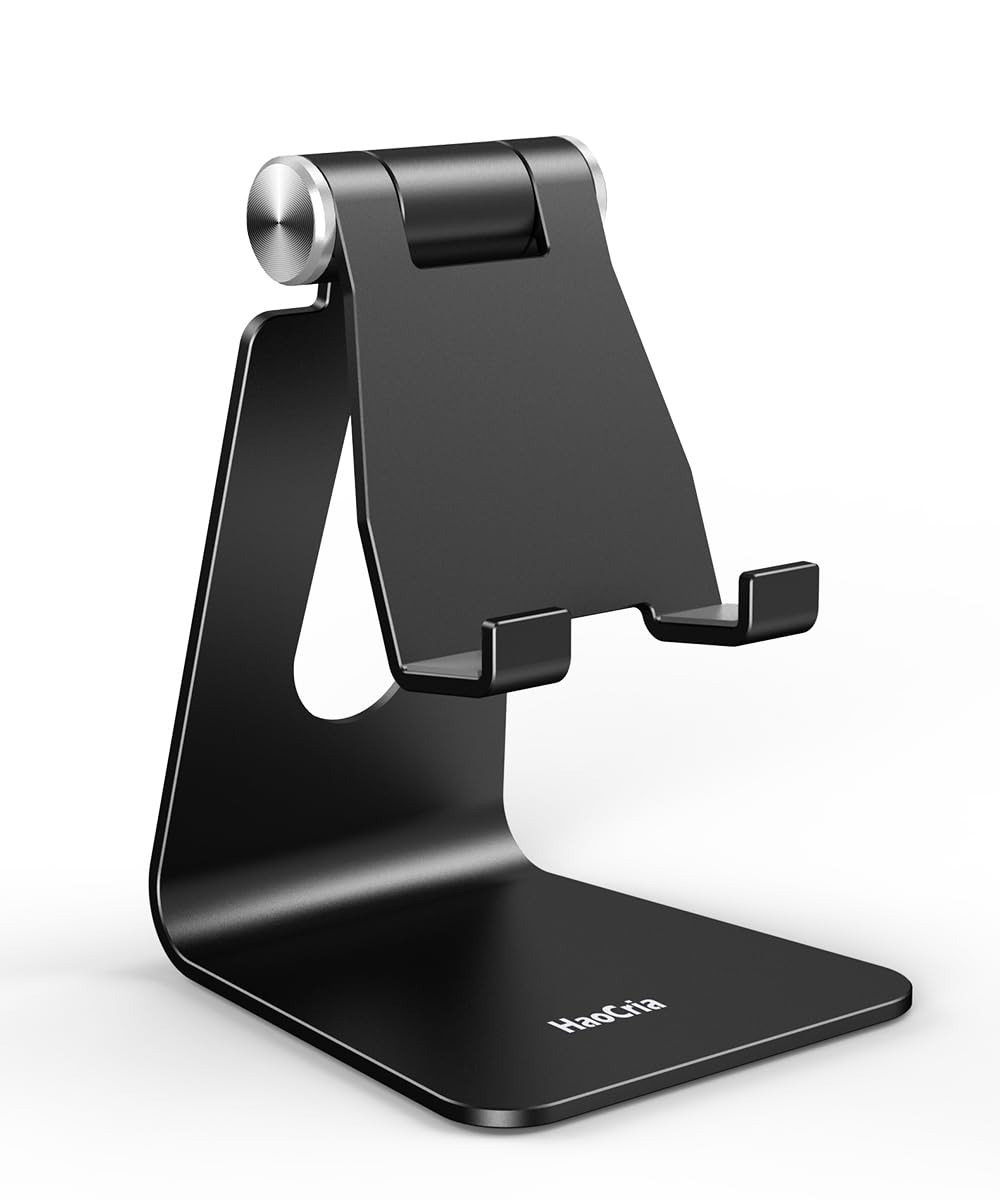 Soporte de teléfono celular para escritorio: soporte ajustable para teléfono, base, soporte de escritorio para iPhone 16, 15, 14, Plus, Pro, Pro Max, 13 12 x XS, teléfonos de 4 a 8 pulgadas,