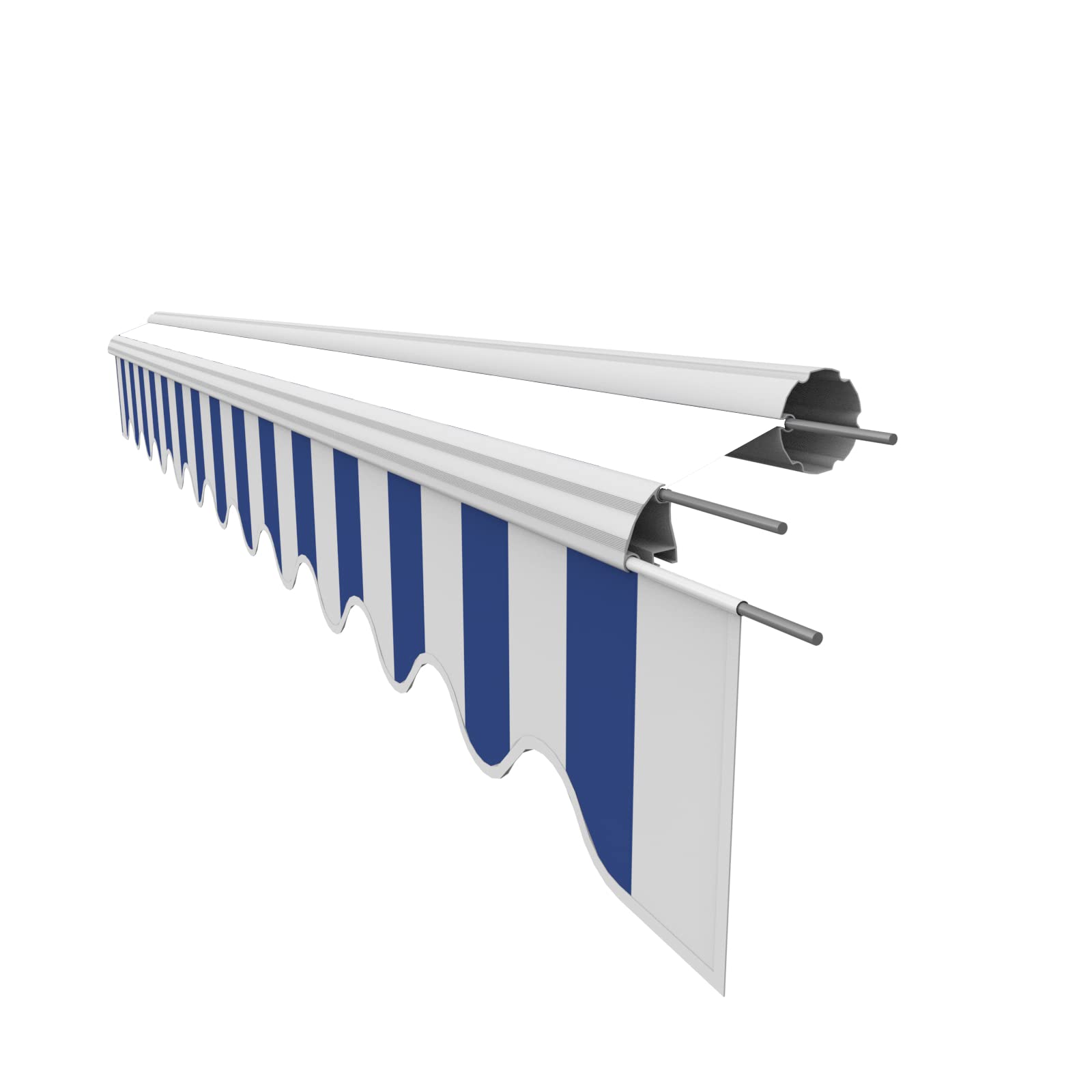 VANA Markisenstoff Volant für 4,5 m Markise Ersatzstoff Markisentuch Bespannung Sonnenschutz, nur Volant, fertig genäht, Maß 4,38 x 0,21 m, Design SPD022