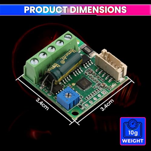 Image of amiciSmart DC 6-20V 60W Brushless Motor Driver Board - 3A BLDC Speed Controller for 3-Phase Hallless Motors | High-Speed Governor Module With Cable for DIY Electronics, Robotics & Small Motor Control