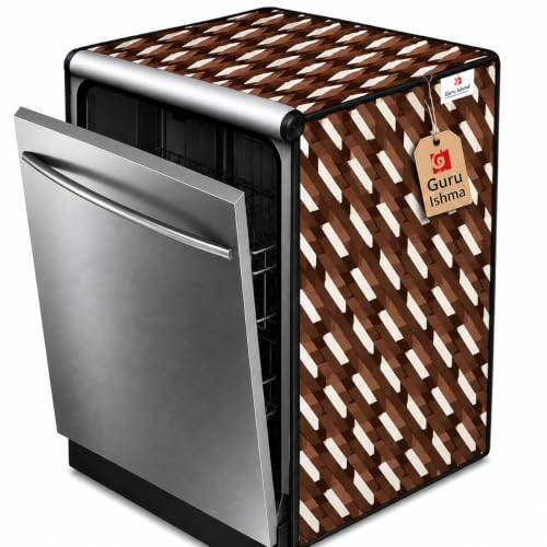 Image of Dishwasher Cover for 12 to 15 Place Setting | Water-Resistant Dustproof Zip Cover | Universal Fit Compatible with Bosch, LG, IFB, Hafele, Faber & More | 63 x 63 x 88 cm | Design 16