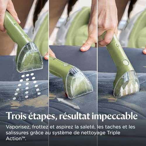 BISSELL Little Green, Shampouineuse Canapé, Moteur Puissant de 340W, Design Compact, Idéal pour Taches & Saletés Quotidiennes, Nettoyeur pour Tapis, Moquettes, Meubles, Tissus, Voiture & Plus, 4098N