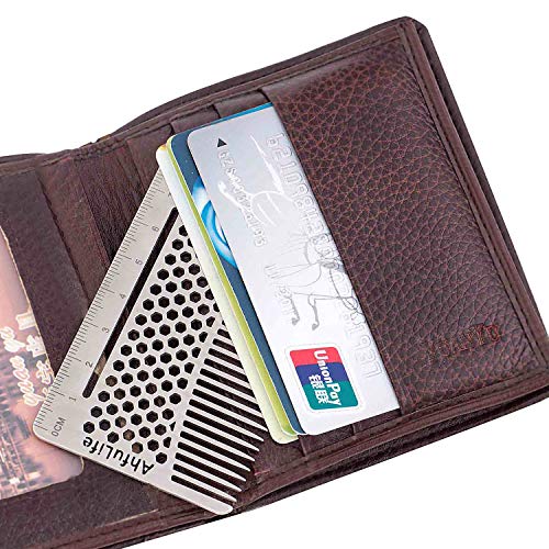 AhfuLife Pettine per Barba in Metallo in Acciaio