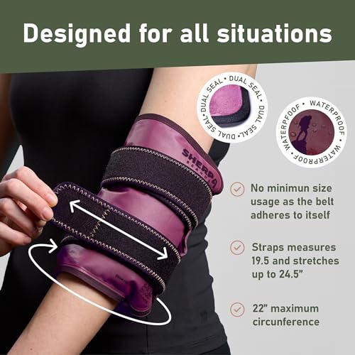 Image of Medium Gel Ice Packs for Injuries Reusable Wrap with Straps - Hot and Cold Pack for Pain Relief, Tennis Elbow, Ankle, Foot, Hand - 8 inch x 12 inch - Purple