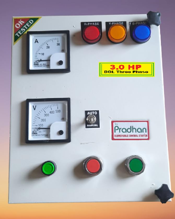 PRADHAN Three Phase Auto-Manual Direct on line DOL/Delta 3.0/5.0/7.5 Horsepower Heavy Duty Overload Relay range 6-9 A/10-14A/13-21A Motor Starter Panel 380-415V AC (3.0 Horsepower OLR (6.9 Amp.)) (B09PVFGDG4) Amazon Price History, Amazon Price Tracker