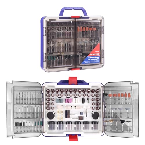 WORKPRO 530-Piece Rotary Tool Accessory Kit, Rotary Tool Bits for Easy Cutting, Grinding, Sanding, Polishing, Cleaning, Drilling, Carving and Engraving