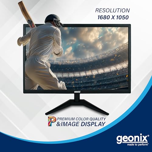Image of GEONIX 22 Inch PC Monitor | Full HD 1680 x 1050 Pixels | Display Output VGA & HDMI | with LED Back Light Technology |3 Years Warranty