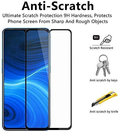 Image of Screen Protector for Motorola Moto G8 Power Lite (Black) Tempered Glass Edge-to-Edge 6D Screen Guard With Installation Kit