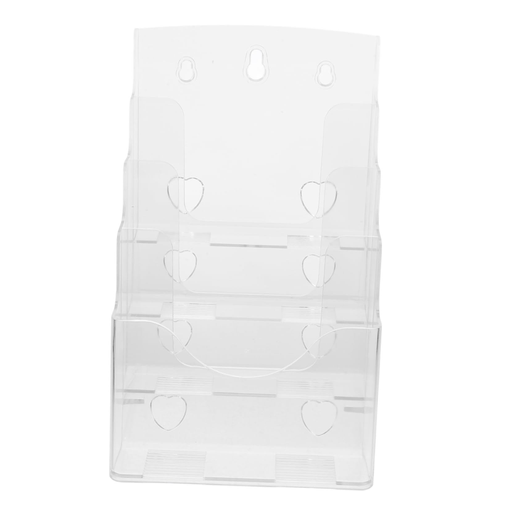 AYUWQZX Wall Display Unit, Wall Mounted A5 4-Tier Brochure Stand Transparent PS 26x17x16.5cm For Office Retail