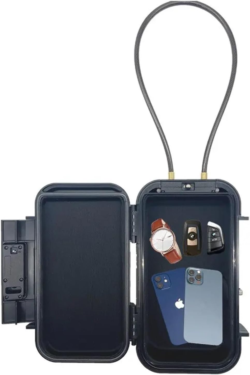 ポータブル収納ボックス クリエイティブ ビーチセーフボックス 4桁コンビネーションロック スチールワイヤー付き アウトドア キャンプ