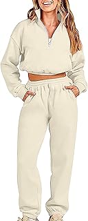 Amikadom Conjuntos de roupa bege para senhoras outono inverno suéter pista jogger atlético duas peças perna reta calças simples conjuntos de moletom feminino 2023 roupas na moda Y2K