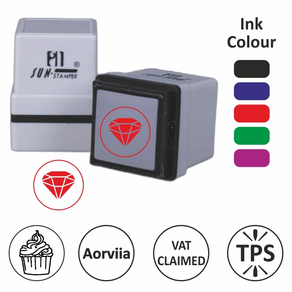 Sign Print Lab Personalized Rubber Stamp Custom Rubber Stamp for Business || Up to 1 Lines of Text || Company Stamp Small Size (12x12mm) Round Stamps || 5 Fonts to Choose