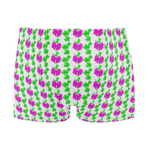 Purple Bows Clover Mens Swim Trunk Swimwear Bathing Suit Swim Brief Square Leg Board Short S B0405132